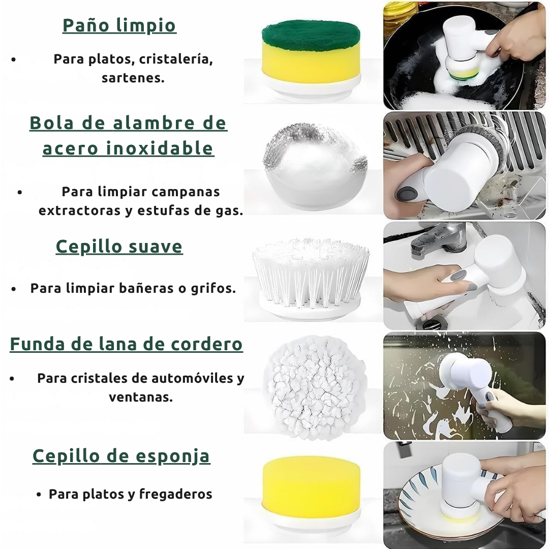 Cepillo eléctrico giratorio de 5 funciones